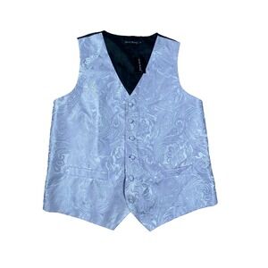 Barry Wang Vest Mens M Purple Paisley Formal Waistcoat Wedding Prom Dress NWT